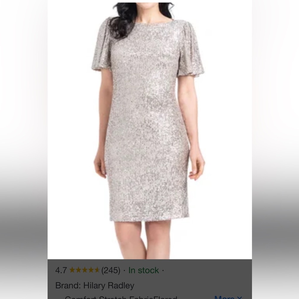 Hillary Radley Sequin Dress NWT  – Size Small champagne color